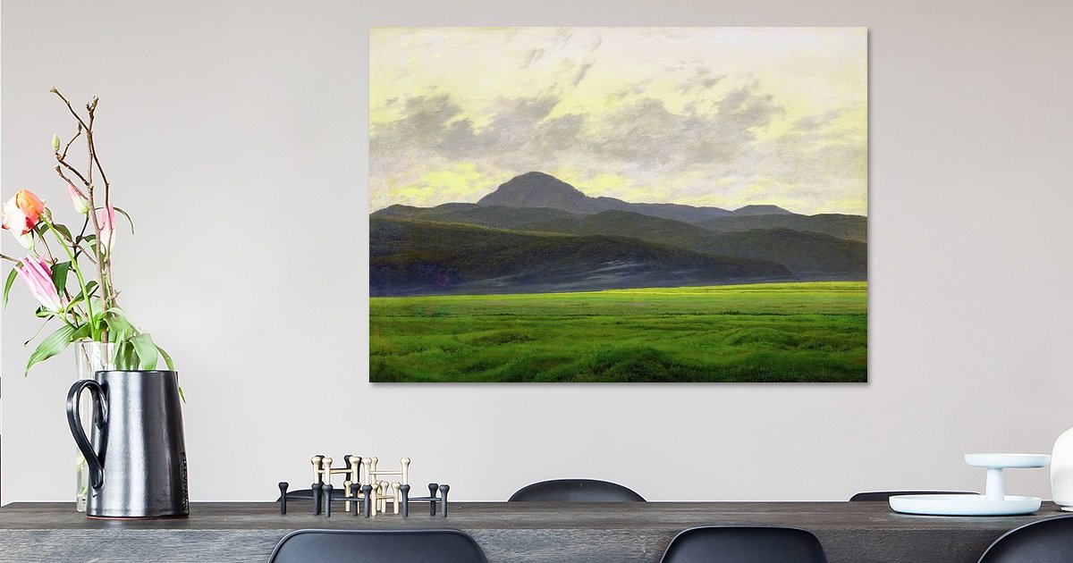 Tableau Mural Caspar David Friedrich - Paysage Rocheux Montagnes Elbsan, Prêt à Accrocher